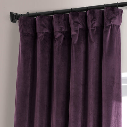 Exclusive Fabrics Signature Plush Velvet Hotel Blackout Curtains (1 Panel) - Luxury Soft Drapery for Light Control & Elegance