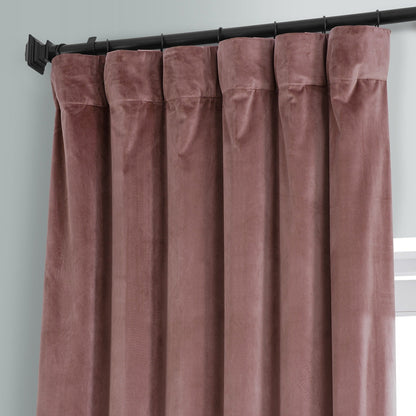 Exclusive Fabrics Signature Plush Velvet Hotel Blackout Curtains (1 Panel) - Luxury Soft Drapery for Light Control & Elegance