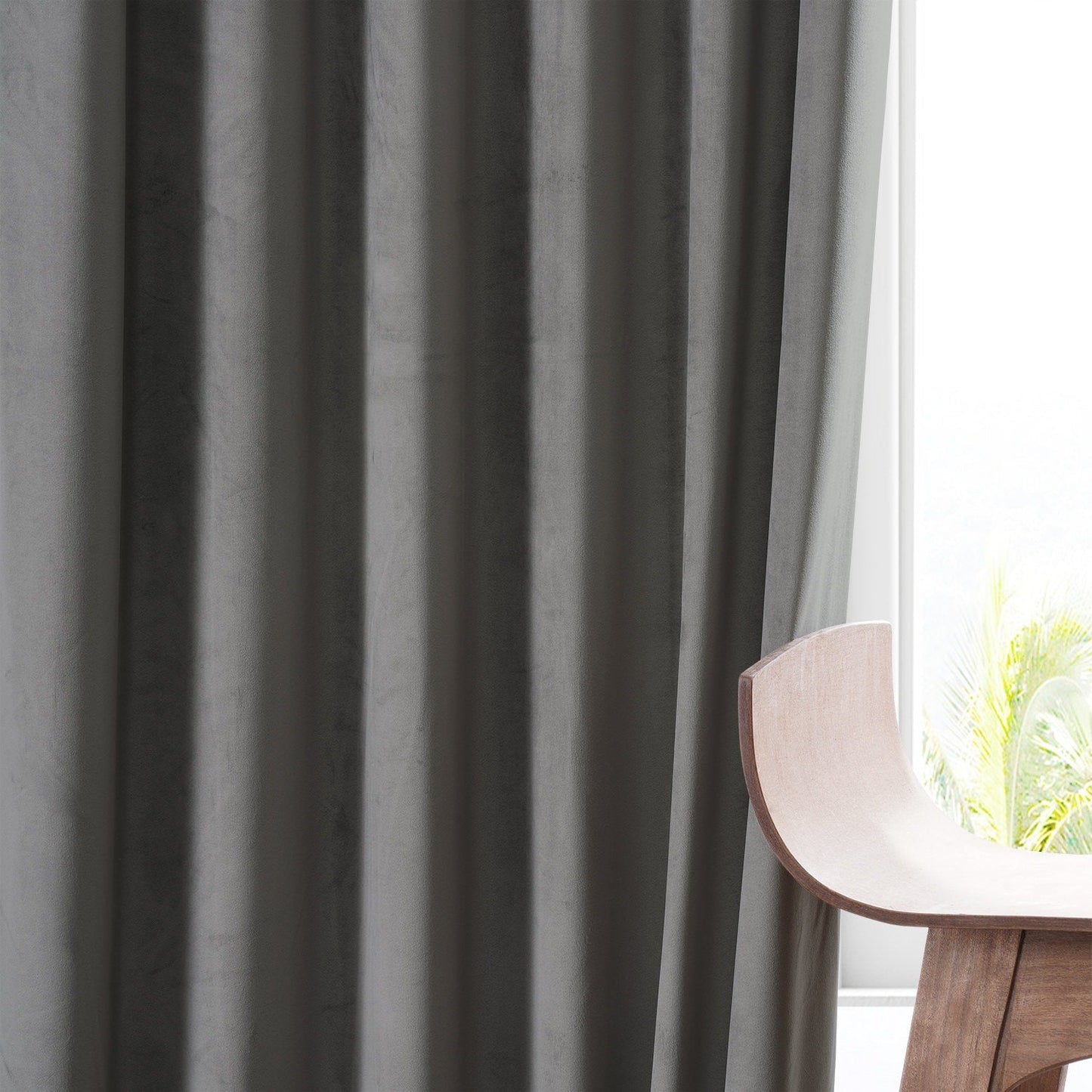 Exclusive Fabrics Signature Plush Velvet Hotel Blackout Curtains (1 Panel) - Luxury Soft Drapery for Light Control & Elegance