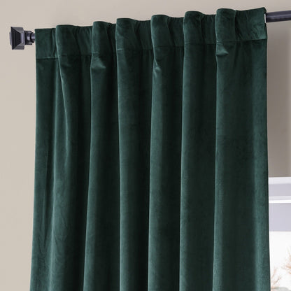 Exclusive Fabrics Signature Plush Velvet Hotel Blackout Curtains (1 Panel) - Luxury Soft Drapery for Light Control & Elegance