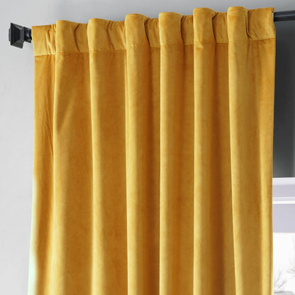 Exclusive Fabrics Signature Plush Velvet Hotel Blackout Curtains (1 Panel) - Luxury Soft Drapery for Light Control & Elegance
