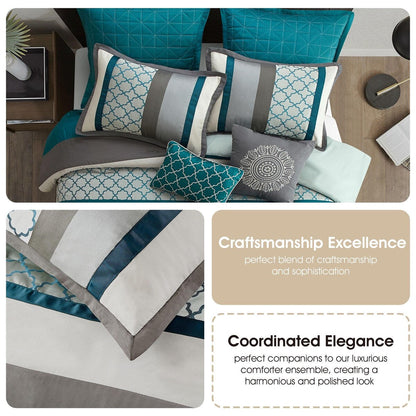 Ensemble de couette Nanshing Avalon Trellis 8 pièces à imprimé marocain