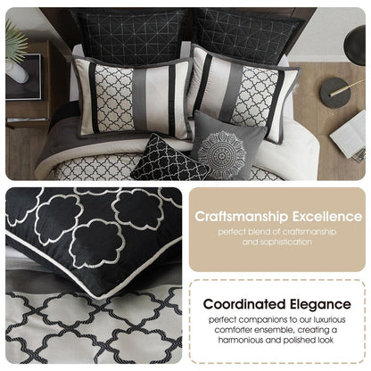 Ensemble de couette Nanshing Avalon Trellis 8 pièces à imprimé marocain