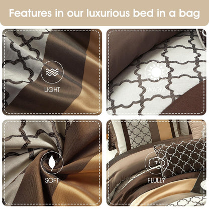 Ensemble de couette Nanshing Avalon Trellis 8 pièces à imprimé marocain