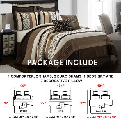 Ensemble de couette Nanshing Avalon Trellis 8 pièces à imprimé marocain