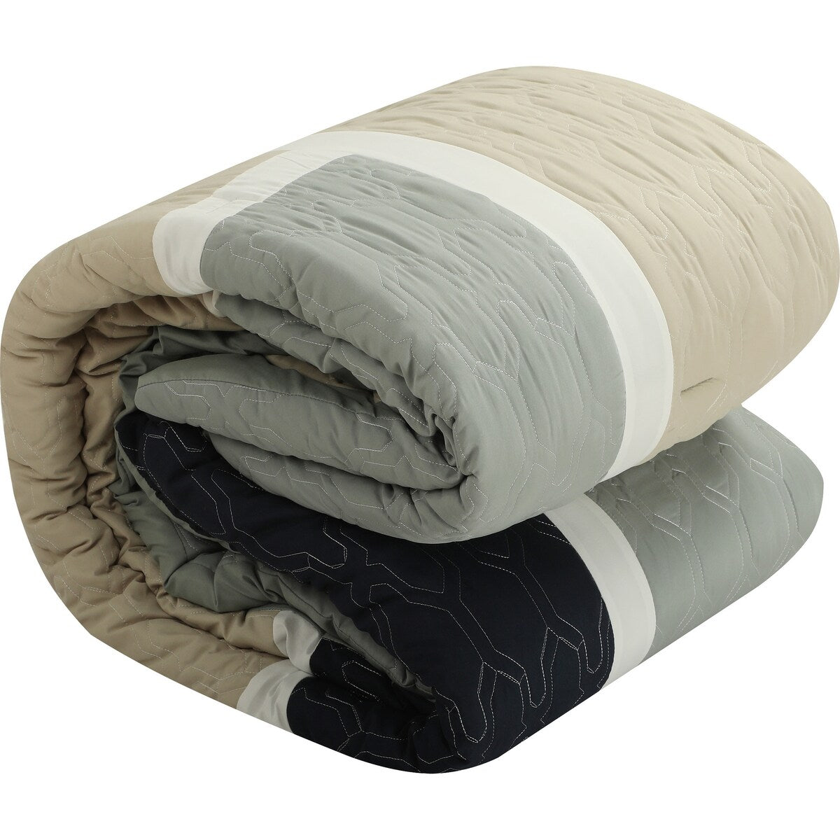 Ensemble de couette moderne Nanshing Blake 7 pièces à blocs de couleurs