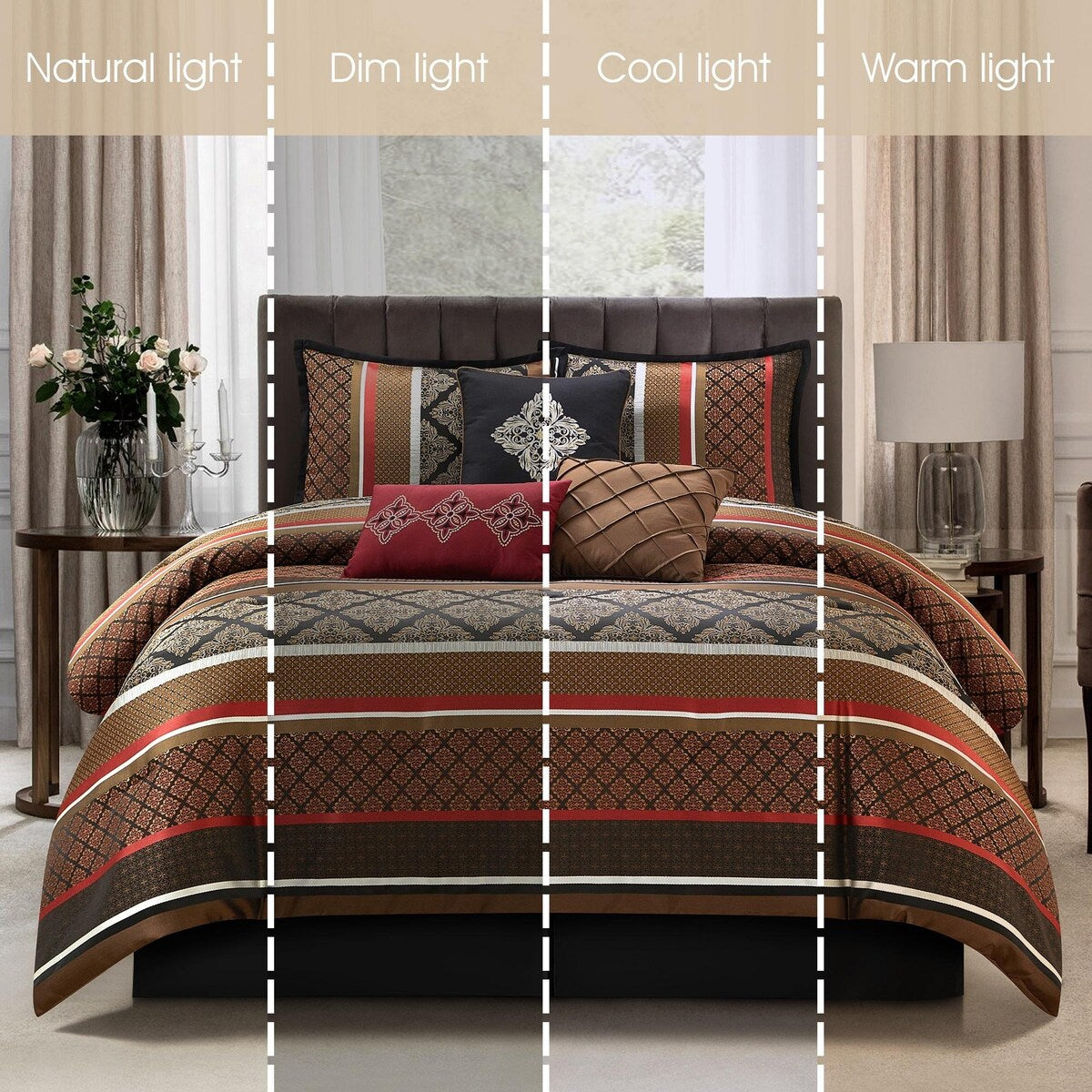 Ensemble de couette géométrique en jacquard Nanshing Jensen 7 pièces