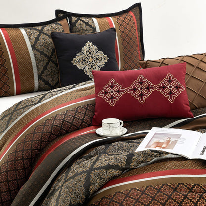 Ensemble de couette géométrique en jacquard Nanshing Jensen 7 pièces