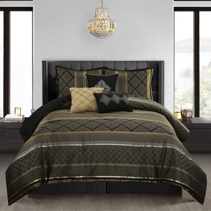Ensemble de couette géométrique en jacquard Nanshing Jensen 7 pièces