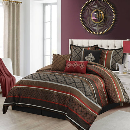 Ensemble de couette géométrique en jacquard Nanshing Jensen 7 pièces