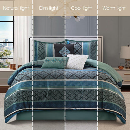 Ensemble de couette géométrique en jacquard Nanshing Jensen 7 pièces