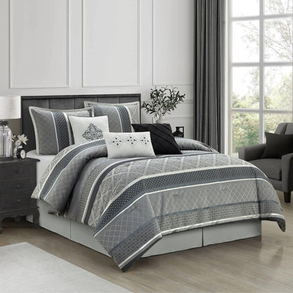 Ensemble de couette géométrique en jacquard Nanshing Jensen 7 pièces