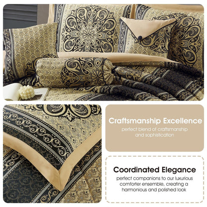 Ensemble de couette élégant médaillon Nanshing Prince 7 pièces