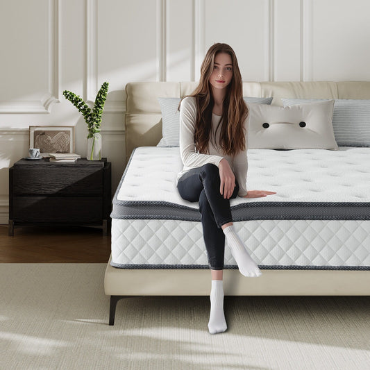 Matelas hybride en mousse à mémoire de forme SweDrea de 12 po de taille moyenne avec CertiPUR-US et Oeko-TEX, avec absorption de charbon de bambou.