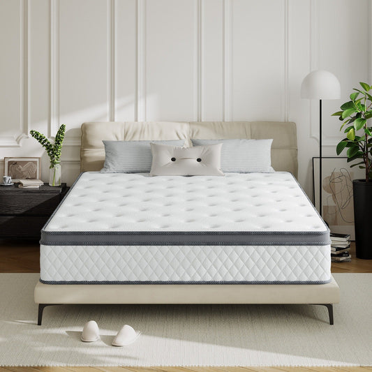 Matelas hybride en mousse à mémoire de forme SweDrea de 12 po de taille moyenne avec CertiPUR-US et Oeko-TEX, avec absorption de charbon de bambou.