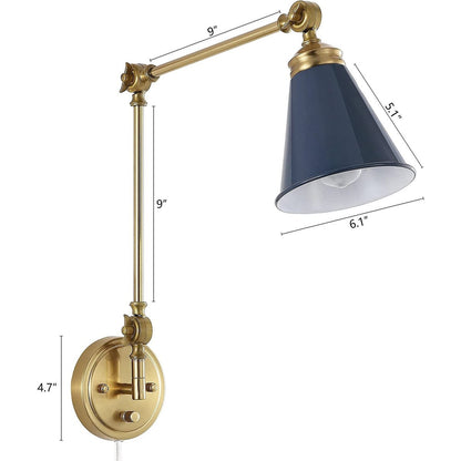 Applique murale industrielle à bras pivotant WINGBO avec abat-jour en métal, paquet de 2...