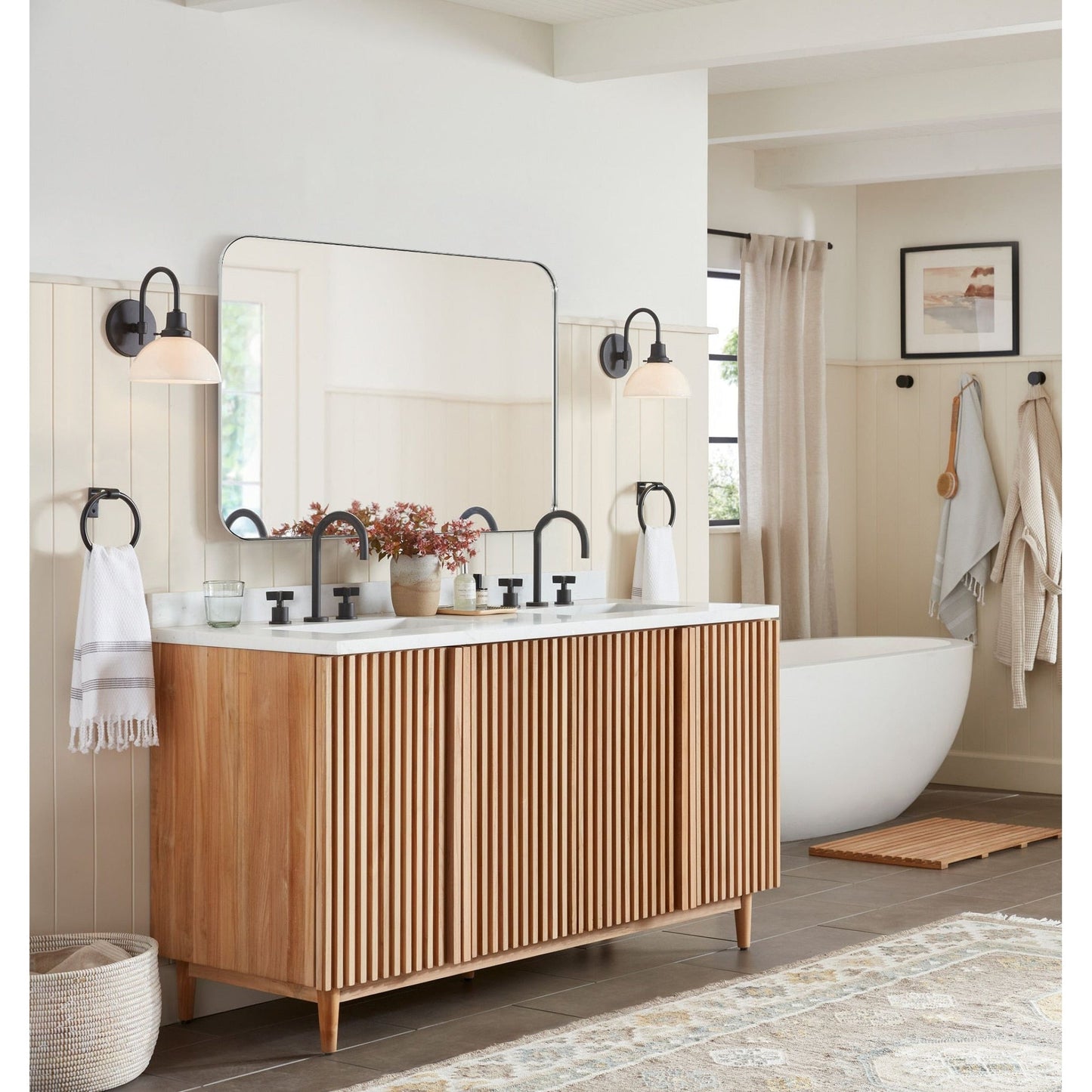 Miroirs muraux ronds en métal chic et moderne du milieu du siècle TEHOME