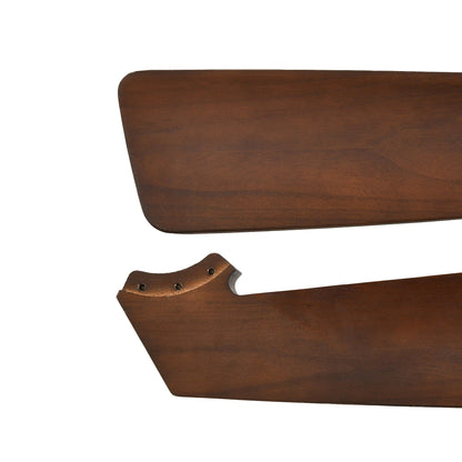 Ventilateur de plafond moderne Moasis 52 avec télécommande, éclairage et 5 pales en bois massif