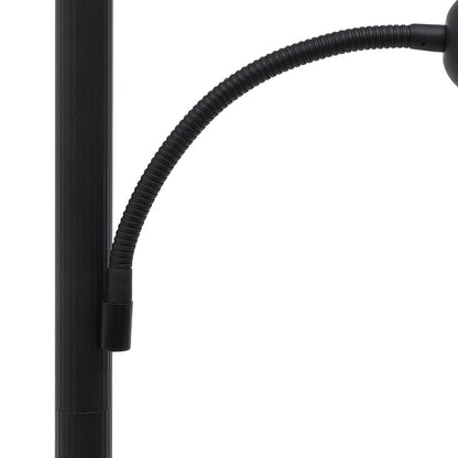 Lampadaire torchère traditionnel Moasis 71 avec lampe de lecture réglable, abat-jour en verre albâtre - 71H