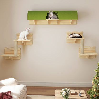 Ensemble d'étagères murales pour chat Moasis, ensemble d'escalade en bois pour chat