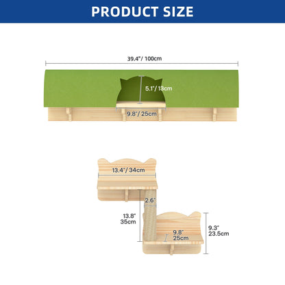 Ensemble d'étagères murales pour chat Moasis, ensemble d'escalade en bois pour chat