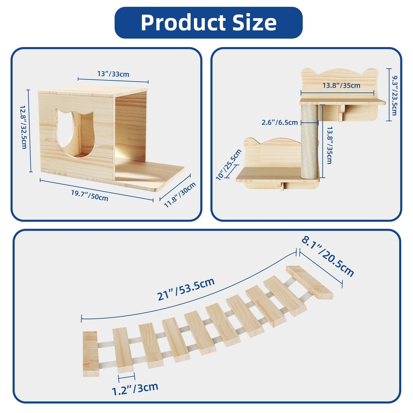 Ensemble d'étagères murales pour chat Moasis, ensemble d'escalade en bois pour chat