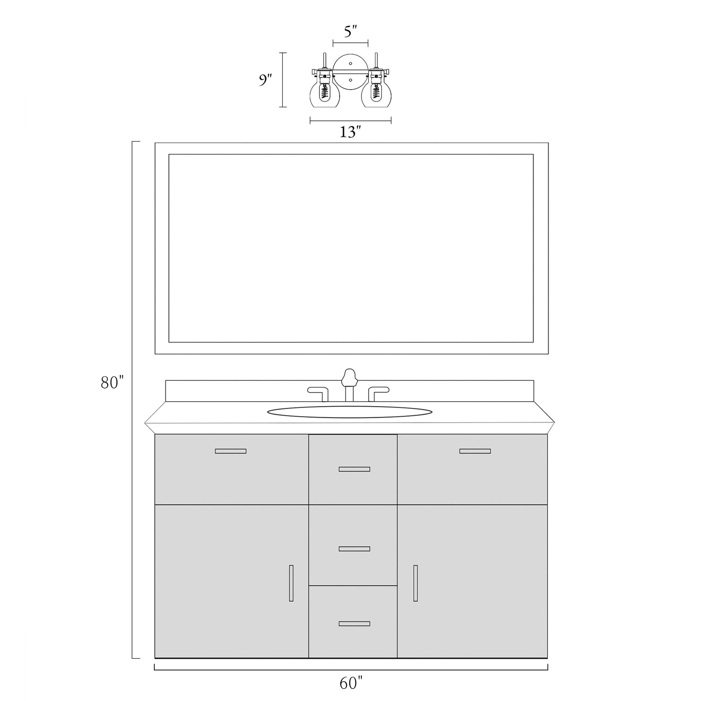 Applique murale moderne à 2, 3, 4 ou 5 lampes pour salle de bain, design minimaliste, en verre