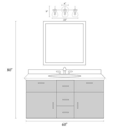 Applique murale moderne à 2, 3, 4 ou 5 lampes pour salle de bain, design minimaliste, en verre