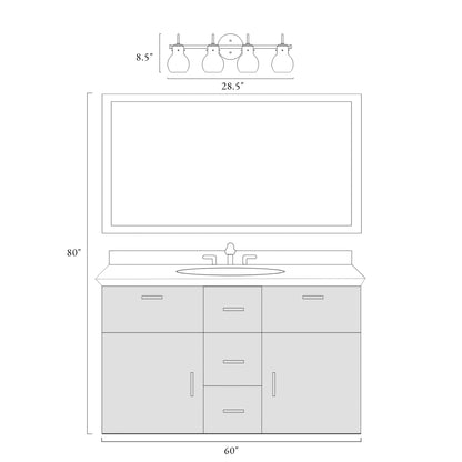 Applique murale moderne à 2, 3, 4 ou 5 lampes pour salle de bain, design minimaliste, en verre