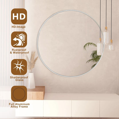 Miroir de courtoisie rond mural pour salle de bain moderne
