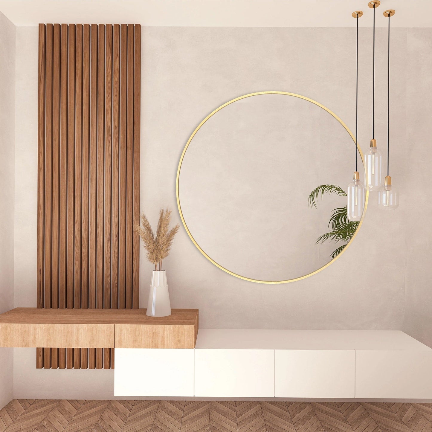 Miroir de courtoisie rond mural pour salle de bain moderne