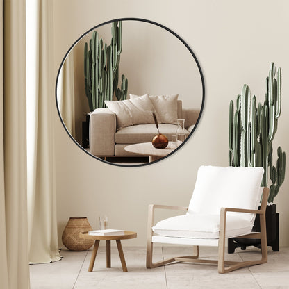 Miroir de courtoisie rond mural pour salle de bain moderne