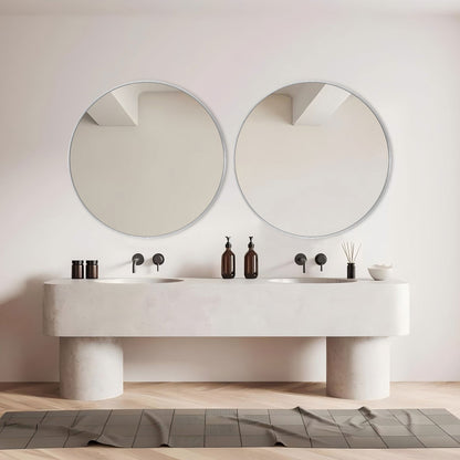 Miroir de courtoisie rond mural pour salle de bain moderne