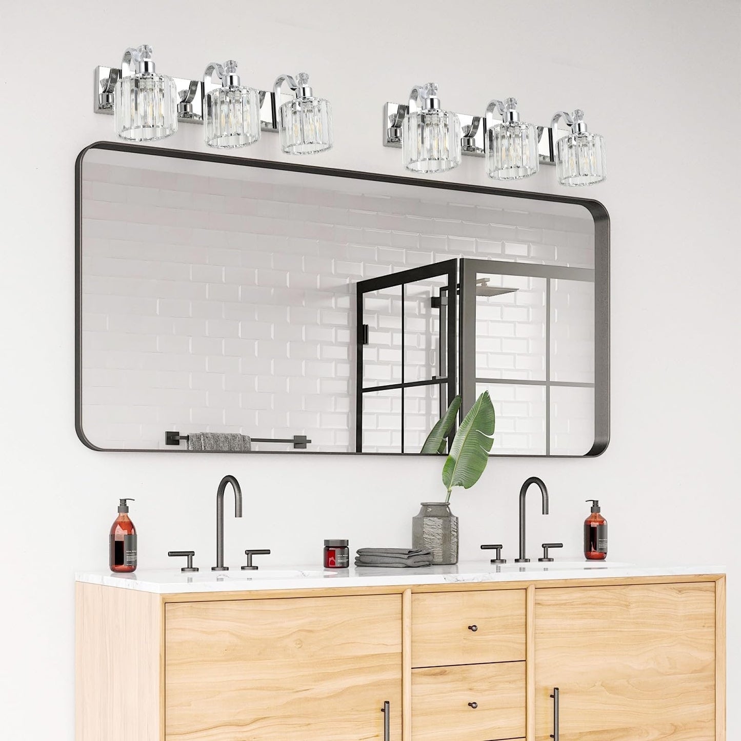 Appliques murales à intensité variable pour salle de bain en cristal moderne