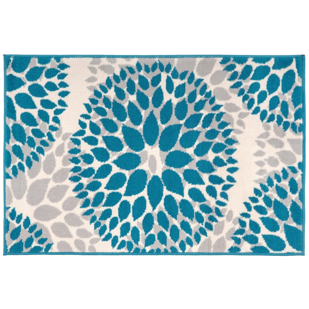 Tapis moderne à motifs floraux circulaires de la World Rug Gallery