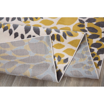 Tapis moderne à motifs floraux circulaires de la World Rug Gallery