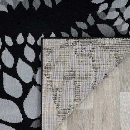 Tapis moderne à motifs floraux circulaires de la World Rug Gallery