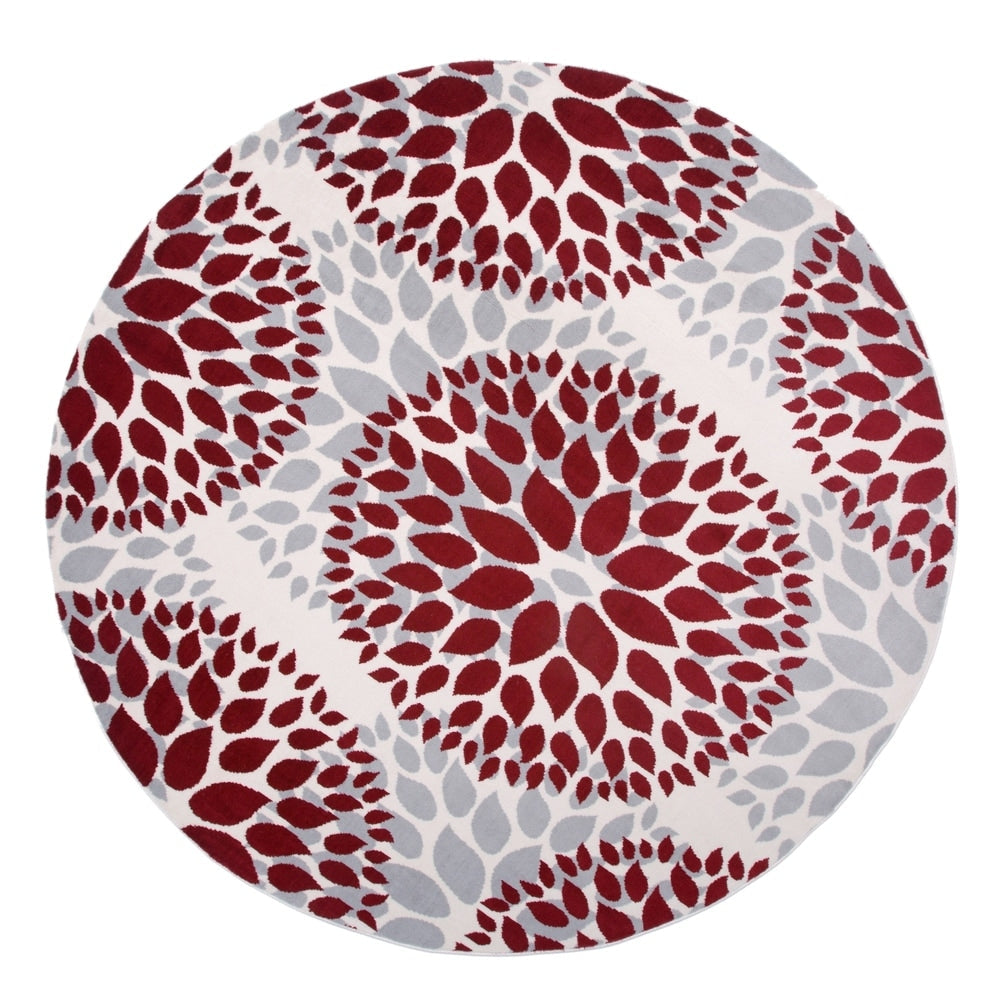 Tapis moderne à motifs floraux circulaires de la World Rug Gallery