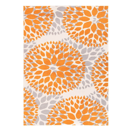 Tapis moderne à motifs floraux circulaires de la World Rug Gallery