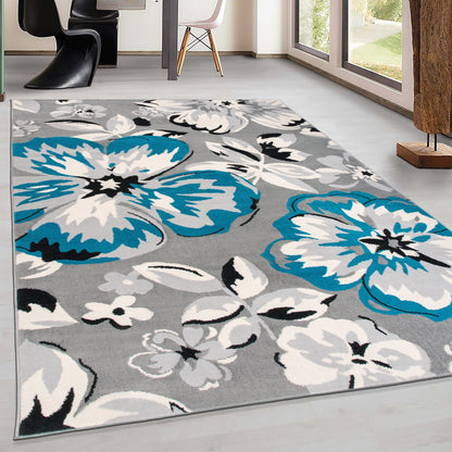 Tapis moderne à motif floral de la World Rug Gallery