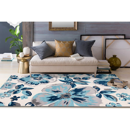 Tapis moderne à motif floral de la World Rug Gallery