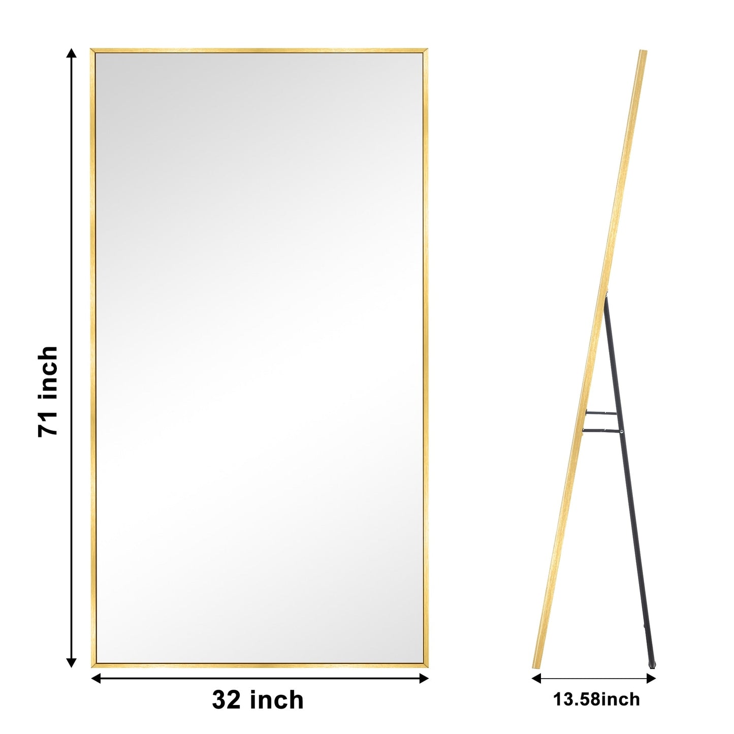 Miroir de sol moderne pleine longueur Miroir autoportant