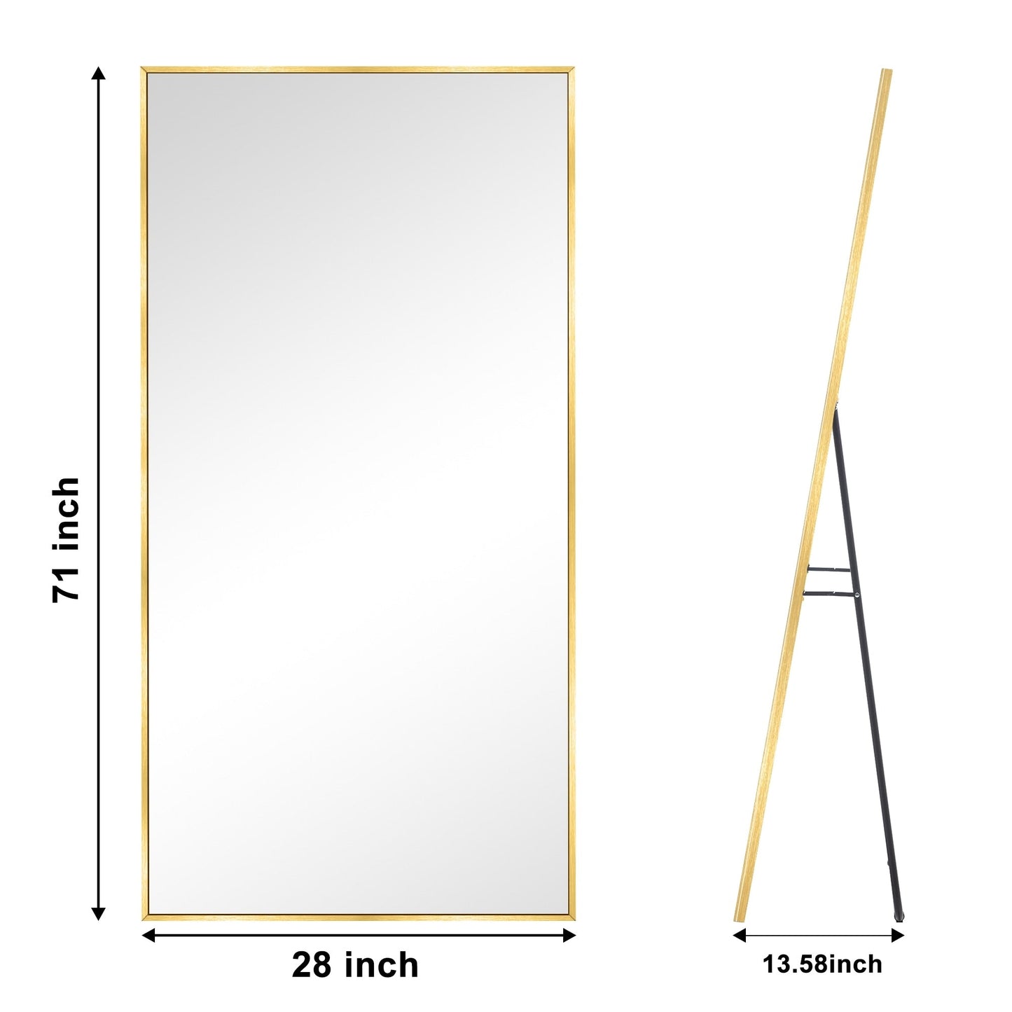 Miroir de sol moderne pleine longueur Miroir autoportant