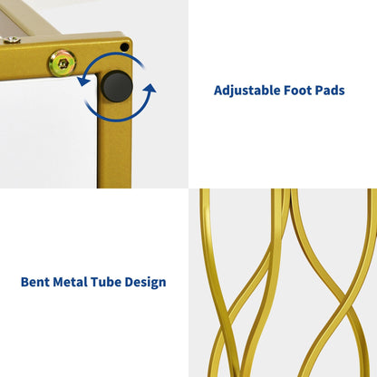 Console moderne dorée avec plateau en marbre pour entrée et couloir