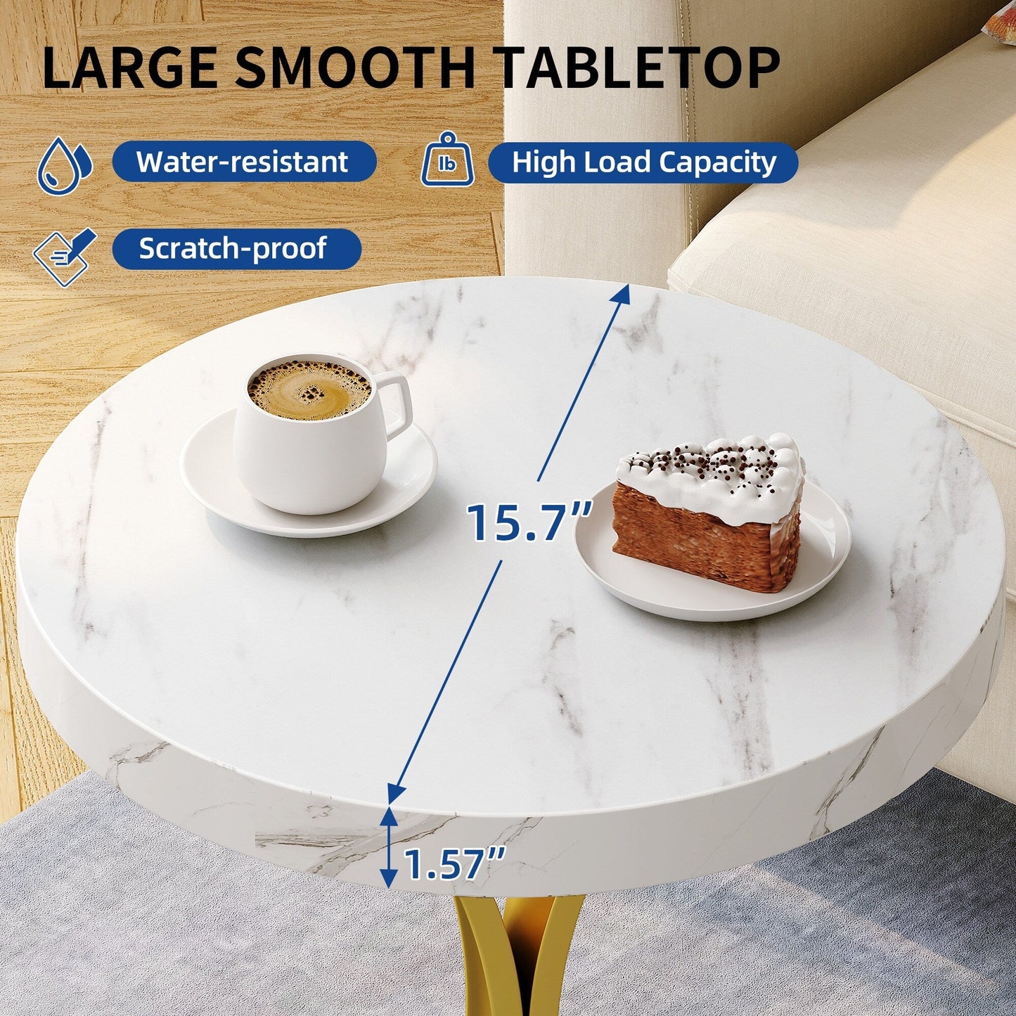 Console moderne dorée avec plateau en marbre pour entrée et couloir
