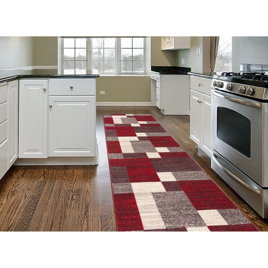 Tapis antidérapant au design moderne de boîtes de la World Rug Gallery