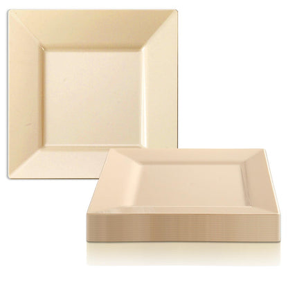 Assiettes jetables carrées modernes en plastique - Articles de fête