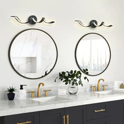 Applique murale à LED pour salle de bain au design moderne en spirale, à intensité variable