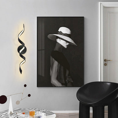 Applique murale à LED pour salle de bain au design moderne en spirale, à intensité variable