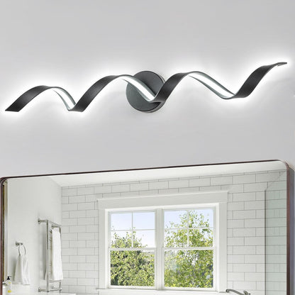 Applique murale à LED pour salle de bain au design moderne en spirale, à intensité variable